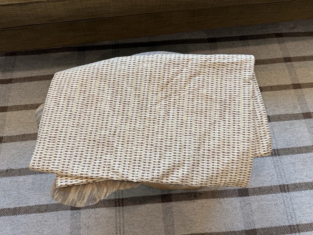 Vintage Ralph Lauren Desert Plains Wicker Rope Queen Flat Sheet Cotton Tan